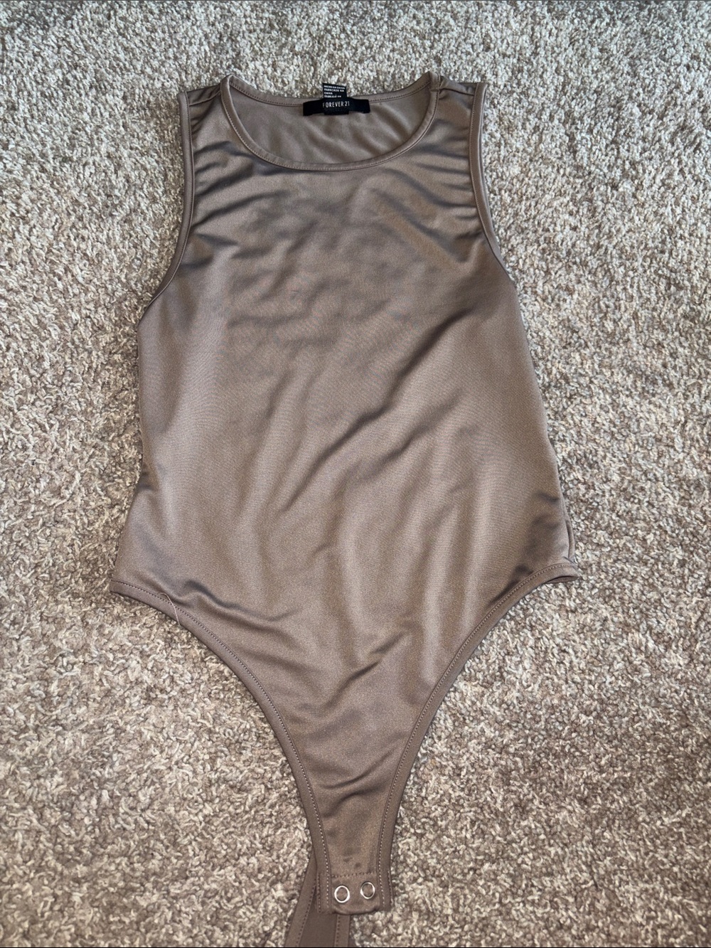 Forever 21 Taupe Tank One-Piece Bodysuit